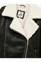 Leather-Look Biker Jacket with Faux Fur Pockets and Zipper - 5