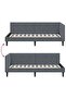 Corner Bed Frame with Headboard Dark Grey 90 cm x 200 cm Velvet - 8