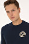 Men's Regular Fit Crew Neck Navy Blue Sweatshirt 50308717-Vr033 - 2