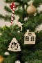 Winter Village 3-Piece Christmas Tree Ornament Set – House Figure, Pine Tree & Deer - 2