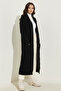 Knitted Patterned Long Knitwear Cardigan R2817 Black