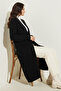 Knitted Patterned Long Knitwear Cardigan R2817 Black - 2