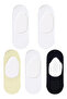 Women's multicolored basic 5-pack invisible ballerina socks
