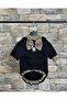 Leopard Patterned Black Basic Dog Outfit (Male Model) - 2