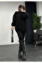 Women's Half-High Neck Balloon Sleeve Oversized Knitwear Sweater Suitable for Hijab - 2