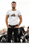 Men's Basic T-Shirt Motorcyclist Sloth - White - 5