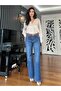 Blue High Waist Palazzo Denim Pants