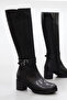 Bln 746 Double Buckle Detailed Below-The-Knee Boots