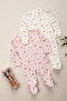 Baby Girl 2-Piece 100% Cotton Footed Romper Set