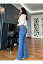 Blue High Waist Palazzo Denim Pants - 5