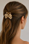 Gold Color 4.5 cm Metal Hair Clip with Stone Butterfly Pattern – Sparkling and Elegant Design - 2