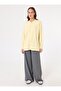 Basic Design Draped Sweatshirt - Light Yellow - - 2