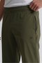 Khaki Elasticated Leg, Lace-Up Waist, Zippered Pockets, Standard Fit Men's Sweatpants - 2