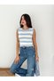 Crew Neck Striped Knit Blouse - 4