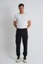Black Elasticated Leg, Lace-Up Waist, Zippered Pockets, Standard Fit Men's Tracksuit Bottoms - 4