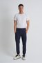 Navy Blue Lace-Up Waist Elasticated Leg Comfortable Fit Zippered Men's Sweatpants Bottom - 2