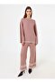 Stripe Detailed Sweater&Pants Knitwear Set - Dark Powder -