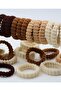 Women's Brown Ultra Flexible Serrated 20-Piece Towel Rubber Buckle Set - 5