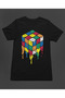 Rubik's Intelligence Cube Colorful Combination Fluid Printed Unisex T-Shirt T-Shirt