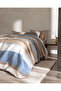 Saulet Double Jacquard Cotton Blanket - Light Blue/Beige - 3