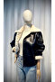Women's Black Fur Lined Buttoned Leather Coat - 2