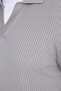 Men's Standard Fit Regular Cut Cotton Polo V-Neck Gray Sweater - 3