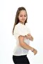 Girl's Crew Neck Watermelon Sleeve T-Shirt - See-Through Look - 4