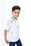 Boy's Printed Polo Neck Buttoned Short Sleeve T-Shirt - 2
