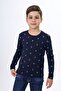 Boy's Printed Crew Neck Long Sleeve T-Shirt