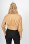 Women's Winter Camel Blouse Chromeedge Asymmetric Leather Blouse Stylish Daily Comfortable 7759 - 3