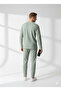 Unisex Corded Fabric Crew Neck Long Sleeve Printed 2-Piece Set - 3