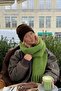 Puffy Soft Thick Tassel Scarf Shoulder Shawl - Lime Green / Oversized Winter Scarf (190X50 cm) - 4
