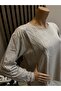 Women's Middle-Aged and Older Baguette Stone Beige Mother Combed Cotton Blouse - 3