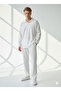 Unisex Corded Fabric Shirt Collar Long Sleeve Pocket Elastic Waist 2-Piece Set