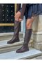 Brown Leather (Svoly) Zippered Riding Women's Boots - 2