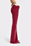 Women's Burgundy 26w5-35 Flared Fit Slim-Ribbed Velvet Fabric Trousers - 4