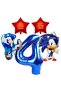 Sonic Boom 4 Years Old Navy Blue Number Foil Balloon Set Sonic Concept Balloon Set - 2