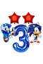 Sonic Boom 3 Years Old Navy Blue Number Foil Balloon Set Sonic Concept Balloon Set - 2