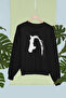 At Ve Kiz Printed Cotton Long Sleeve 3 Yarn Sha Fleece-Lined Nisex Sweatshirt