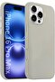 Leather Slim Case for iPhone 16 Pro Max with Camera Lens Protection (Gray)