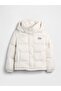 Kadın Beyaz Logo Puffer Şişme Mont - 2