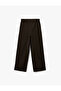 Buy Lace-Up Tied Pocket Straight Wide Leg Fabric Pants - 2