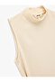 Mock Neck Sleeveless Belted Blouse - 3