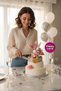 Pink Pasa Ornament 22-Piece Cake Balls, Butterfly, Flower and Feather Happybirthday Decoration Set Hp608 - 3