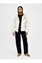 Kadın Beyaz Logo Puffer Şişme Mont - 5