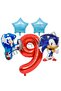 Sonic Boom Balloon 9 Years Old Red Number Foil Balloon Set Sonic Concept Balloon Set - 2