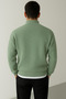 Men's Green Half Zipper Mock Neck Sweatshirt Thessaloniki Knitted Sweater - 3
