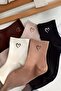 Women's 5 Pairs Premium Quality Mini Heart Patterned Daily Use Cute College Socks - 6