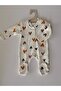 Cotton Heart Patterned Booties Jumpsuit