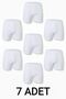 7 Pieces White 100% Cotton Comfortable Cut Men's Long Underwear Boxer